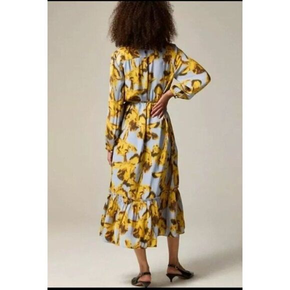NWT J. Crew Amelia Shirtdress in Floral Drapey Viscose w/ Belted Waist Sz XXS - Picture 2 of 14